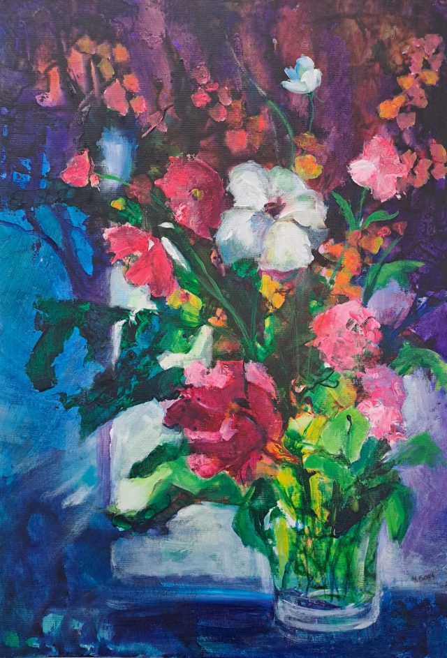 Stained glass Bouquet painting - margaret farrell