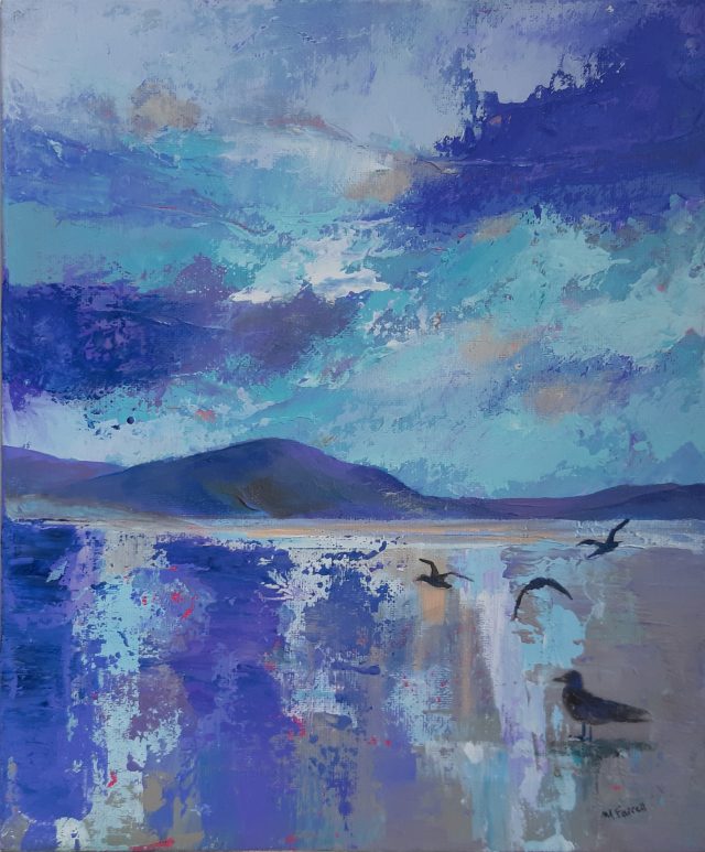 Speckled sky painting - seascape collection - Margaret Farrell