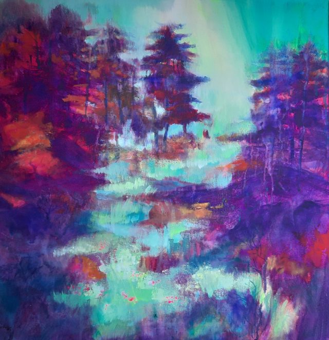 Rainbow forest painting - Margaret Farrell