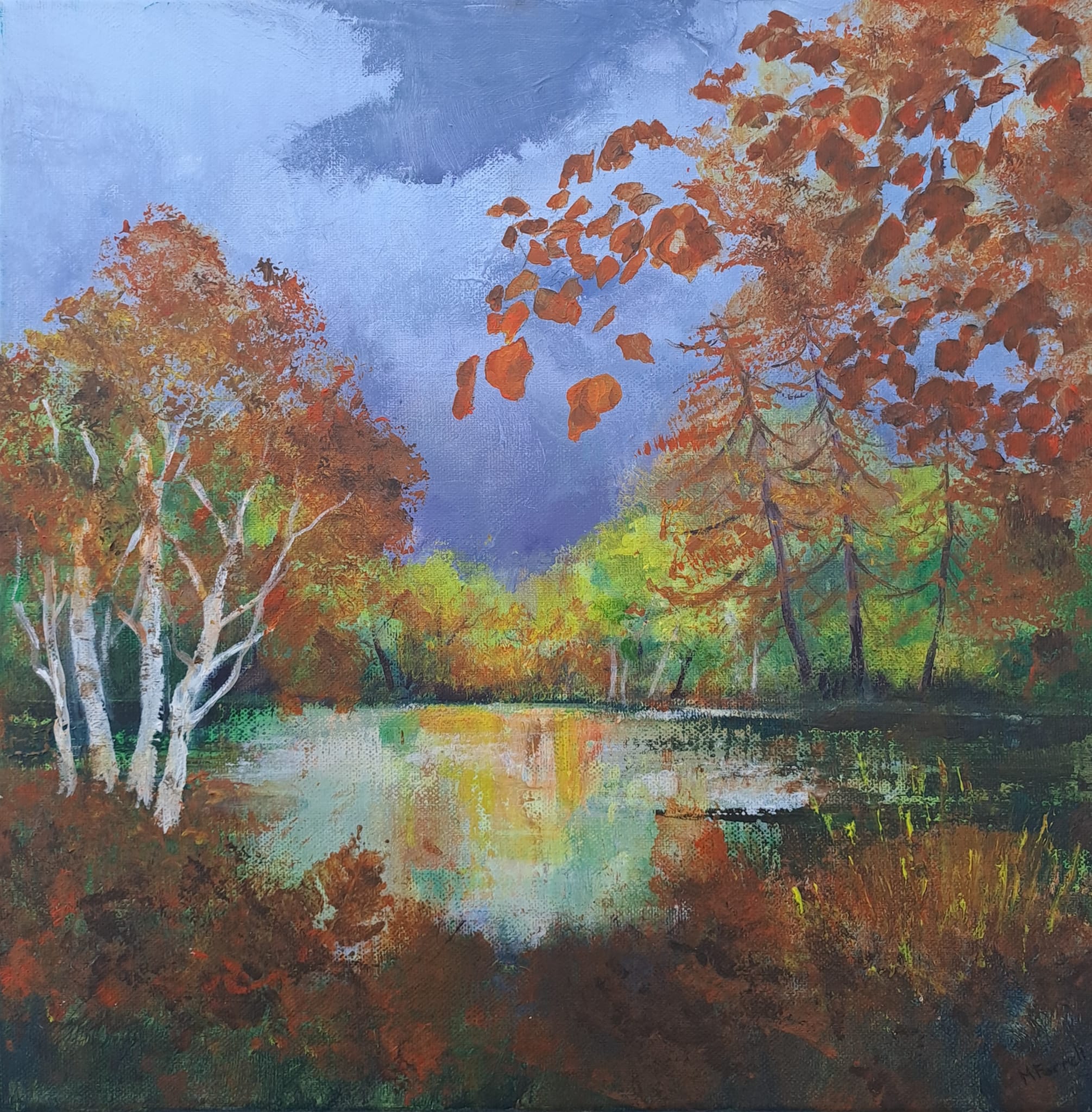 Autumn in Glendalough painting - Margaret Farrell