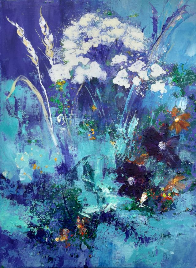 Meadowsweet #1 painting - floral collection - margaret farrell